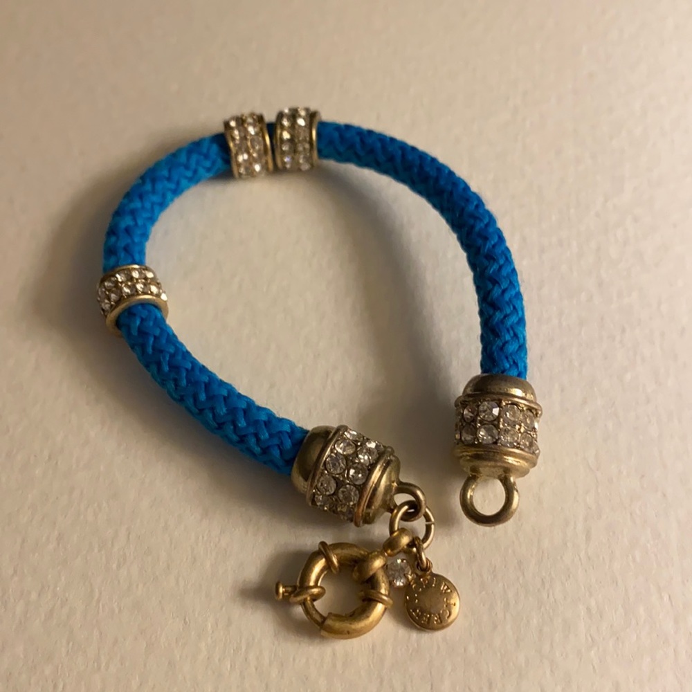 J Crew Blue Rope Bracelets with Rhinestones
